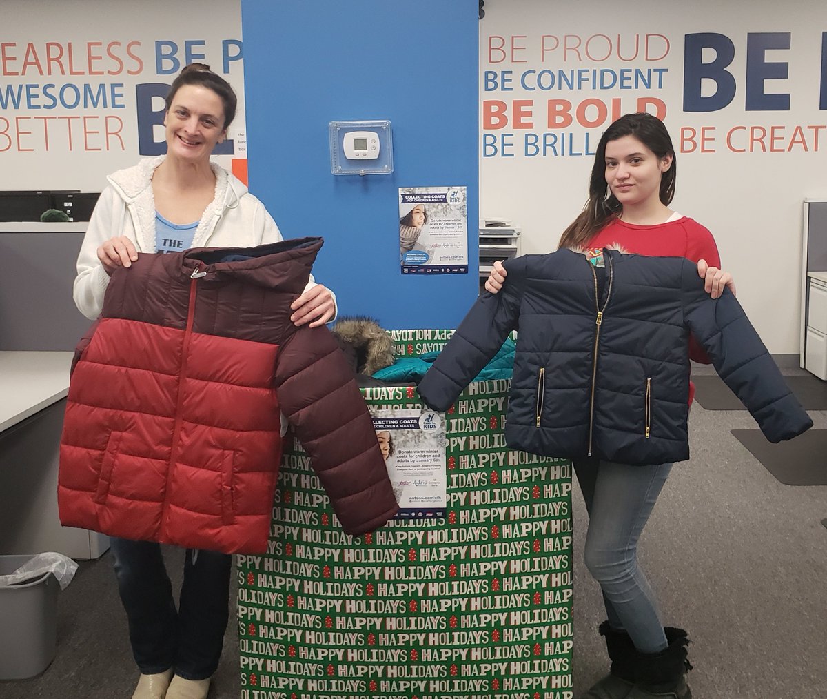 Caring Partners’ Coats For Kids Collects Winter Coats from October 15, 2018 – January 6, 2019 at all Anton’s Cleaners, Jordan’s Furniture and Enterprise Bank locations